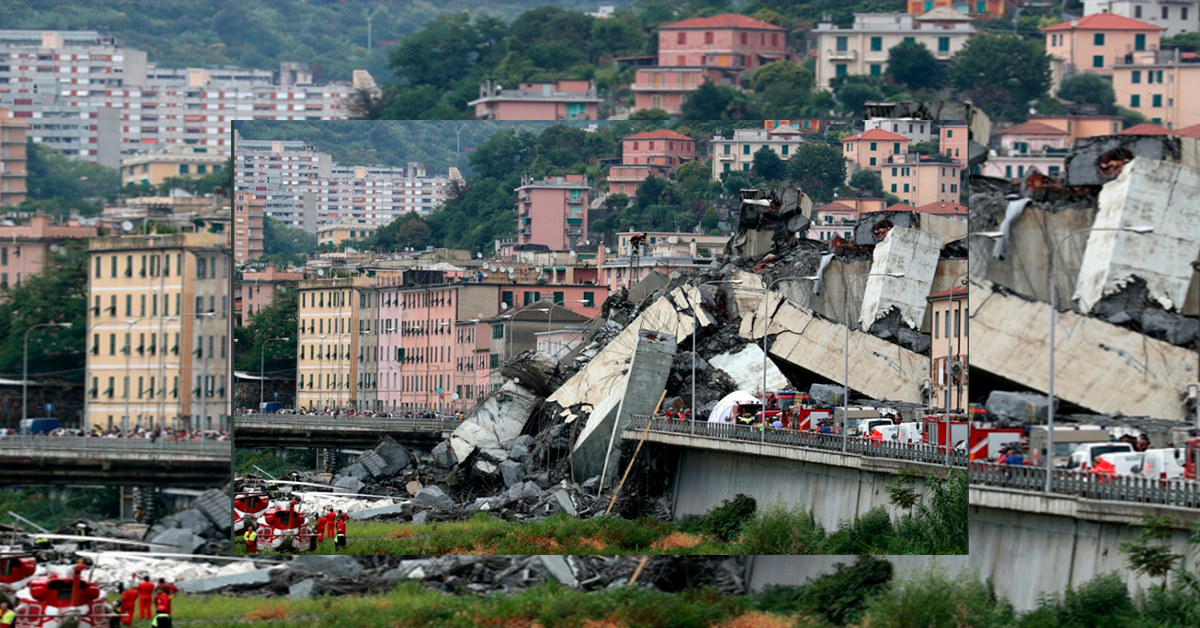 Se derrumba puente de una autopista en Génova