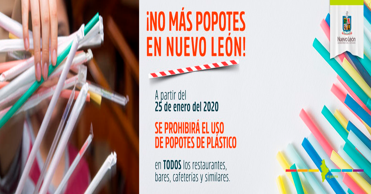 Prohíben usar popotes en Nuevo León