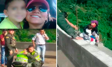 Mujer se lanza al vacío con su hijo de 10 años desde un puente