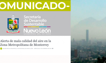 Alerta de mala calidad del aire en Monterrey
