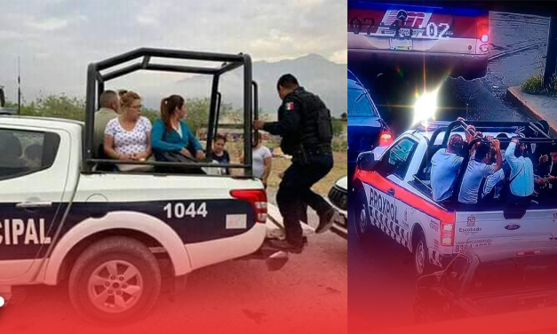 Regios llegan en patrullas a sus trabajos