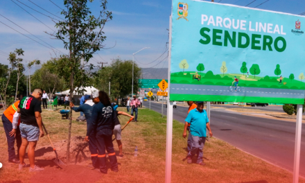 Construyen Escobedo y San Nicolás parque lineal sendero; plantarán 700 árboles